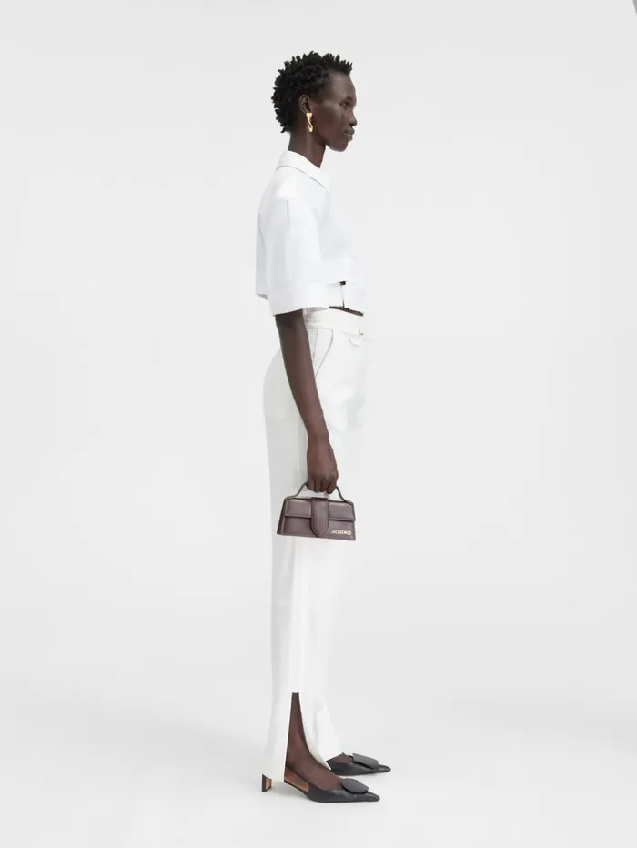 Women Tops and Shirts JACQUEMUS The Bari Cropped Shirt White Women Tops and Shirts JACQUEMUS The Bari Cropped Shirt White