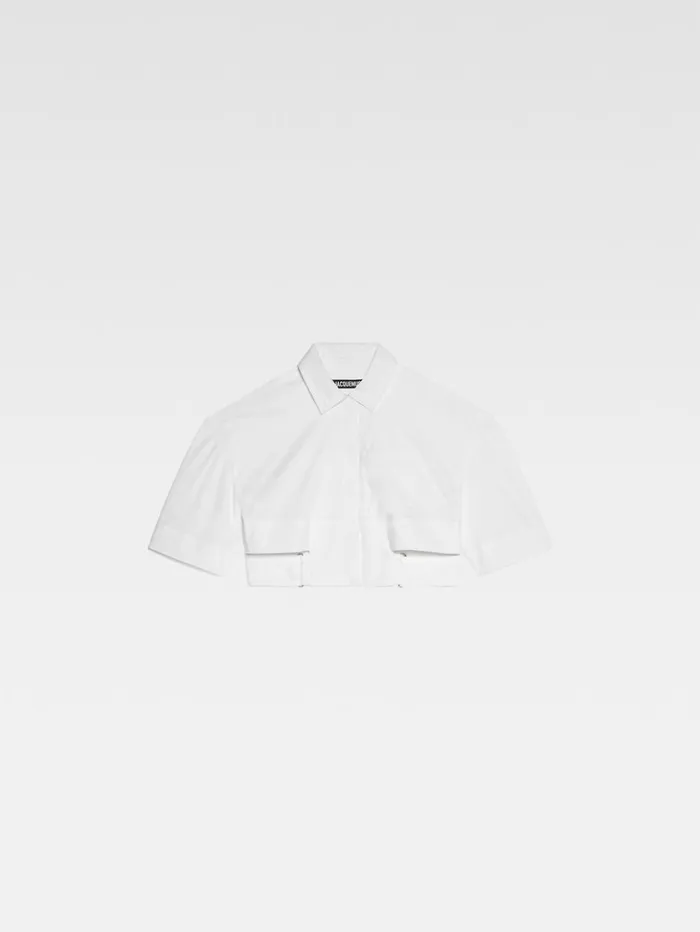 Women Tops and Shirts JACQUEMUS The Bari Cropped Shirt White Women Tops and Shirts JACQUEMUS The Bari Cropped Shirt White