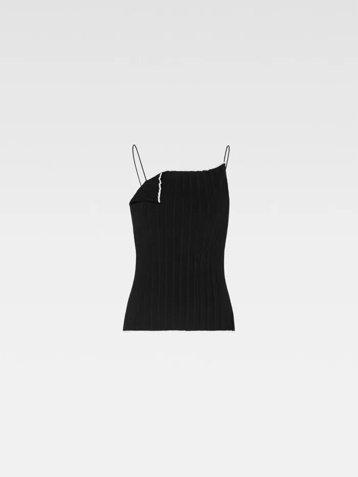Women Tops and Shirts JACQUEMUS The Pleated Knit Top Black