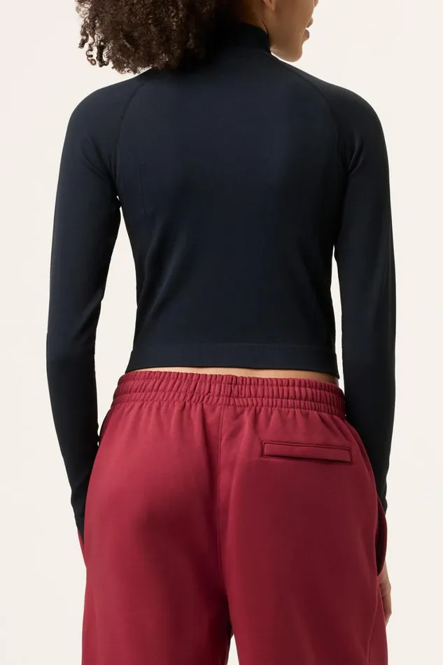 Women Tops and TShirts Fila Breakpoint Seamless Quarter Zip 001 Black