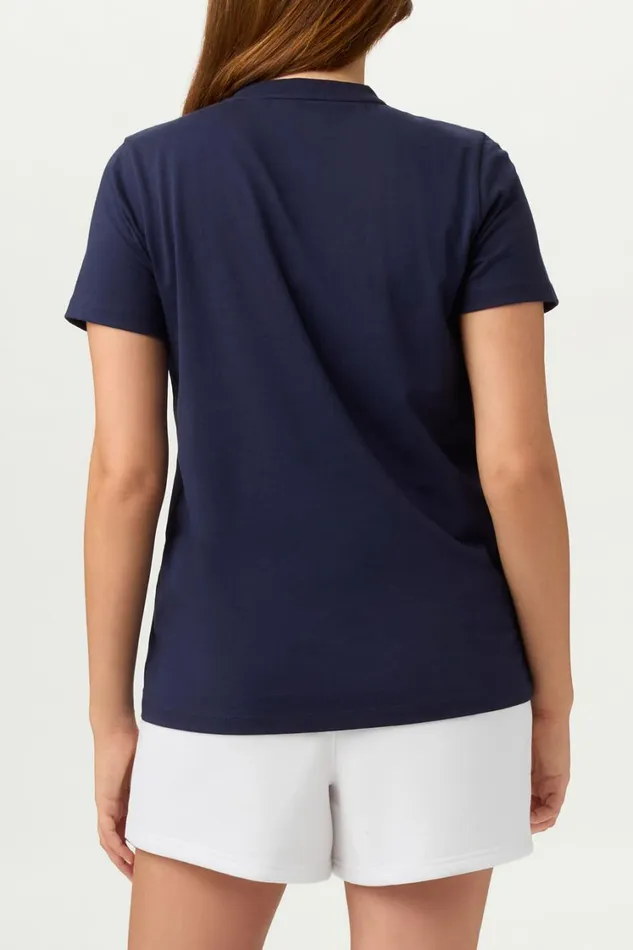 Women Tops and TShirts Fila Sportstyle Linear Logo Tee Women Tops and TShirts Fila Sportstyle Linear Logo Tee
