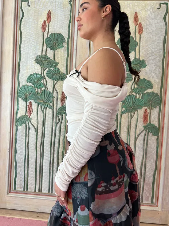 Women Tops Lisa Says Gah Rosa OffShoulder Top Vanilla
