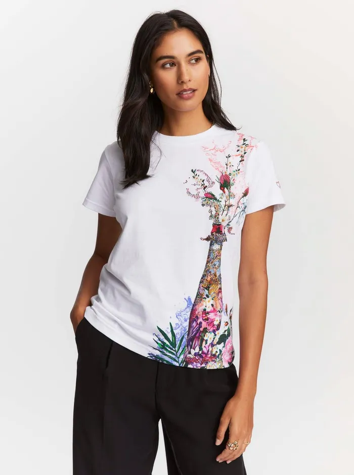 Women Tops Robert Graham GARDEN PARTY TSHIRT White
