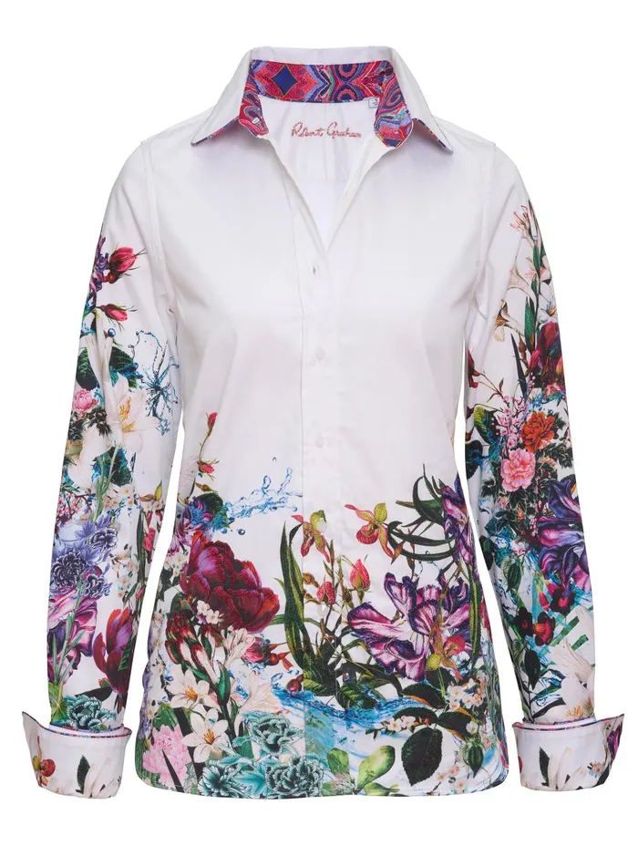 Women Tops Robert Graham PRISCILLA SHIRT White