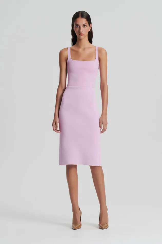 Women Tops Scanlan Theodore CREPE KNIT SQUARE CAMISOLE MAUVE