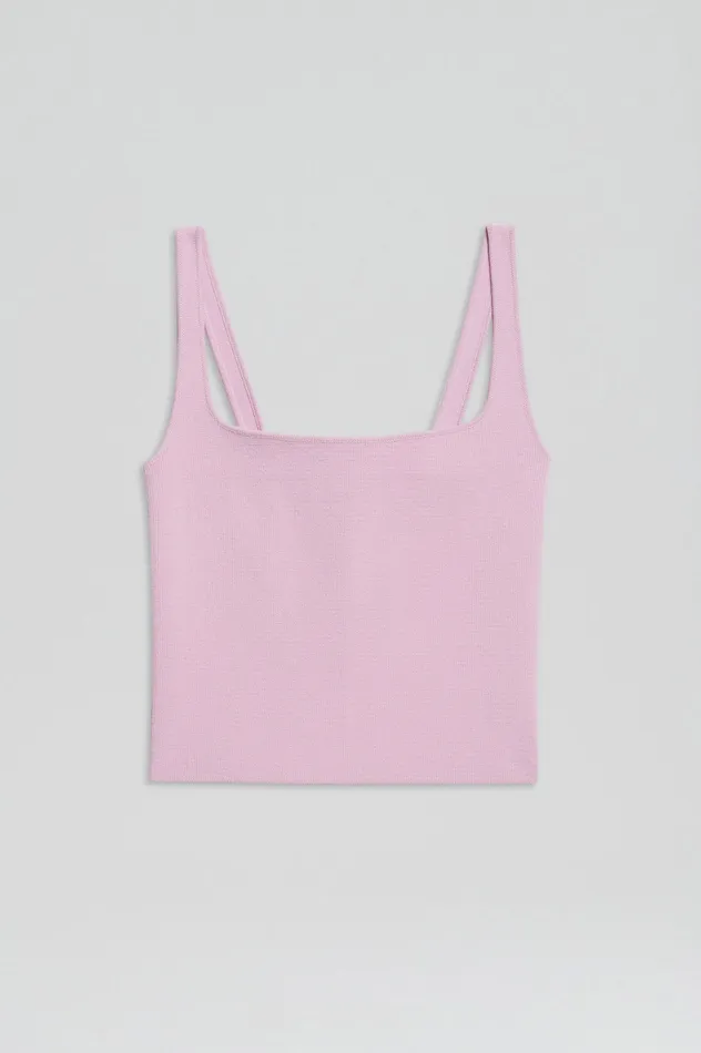 Women Tops Scanlan Theodore CREPE KNIT SQUARE CAMISOLE MAUVE