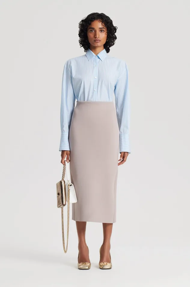 Women Tops Scanlan Theodore STRIPED SHIRT PALEBLUE