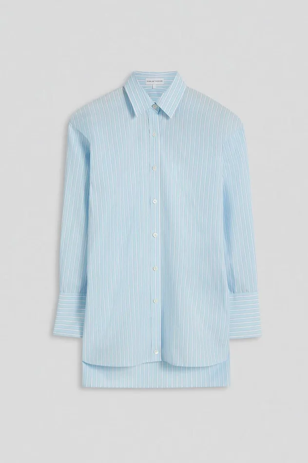Women Tops Scanlan Theodore STRIPED SHIRT PALEBLUE Women Tops Scanlan Theodore STRIPED SHIRT PALEBLUE