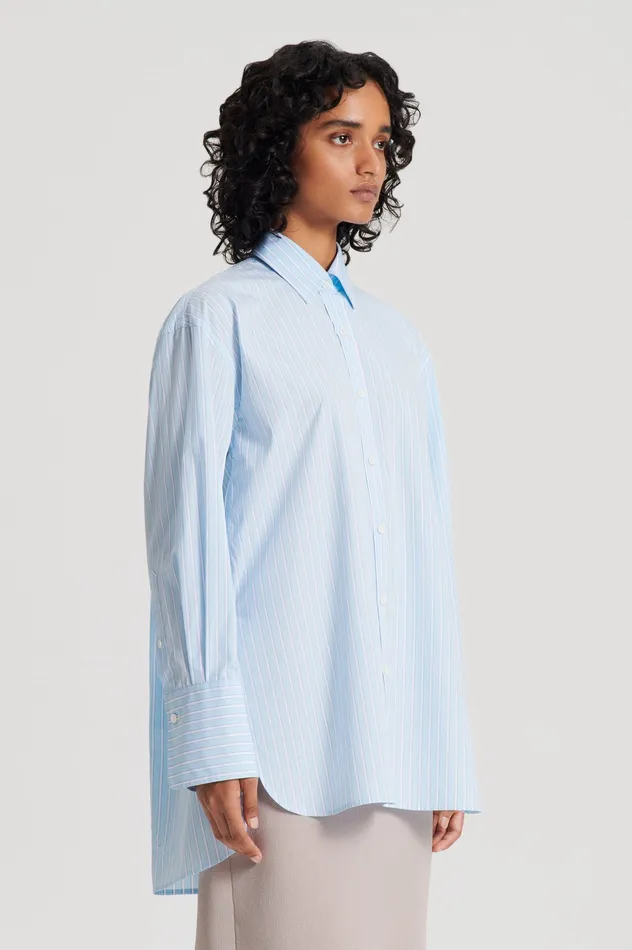 Women Tops Scanlan Theodore STRIPED SHIRT PALEBLUE Women Tops Scanlan Theodore STRIPED SHIRT PALEBLUE