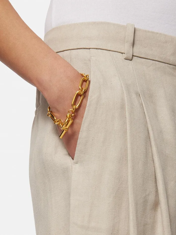 Women Trombone Link Bracelet Gold Jigsaw Party
