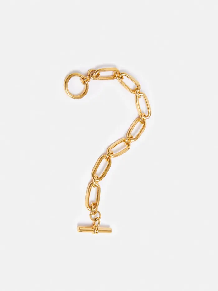 Women Trombone Link Bracelet Gold Jigsaw Party