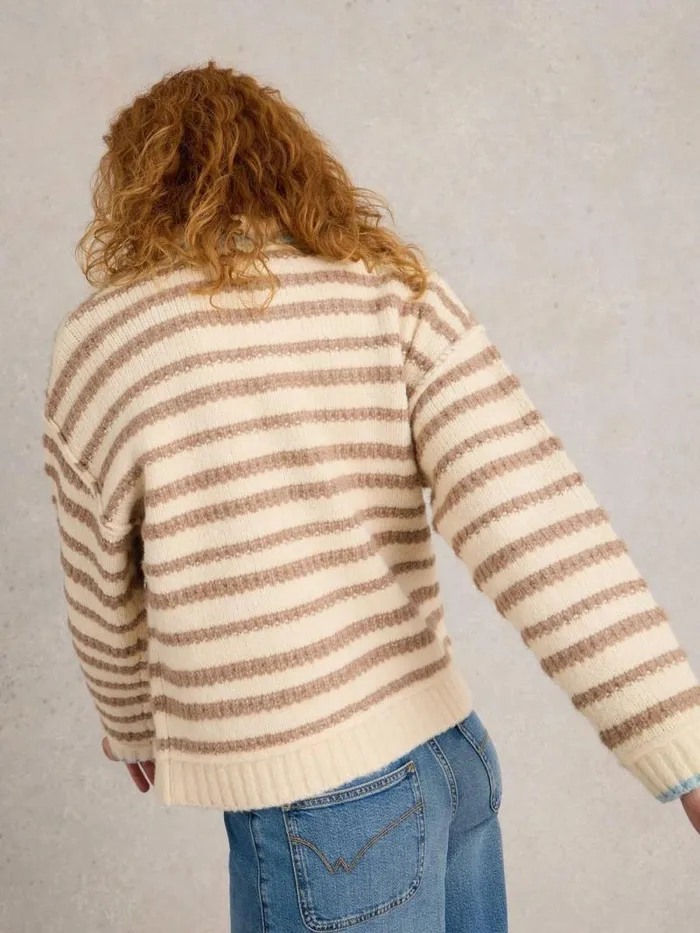 Women TYLER CARDI Natural Multi White Stuff Knitwear
