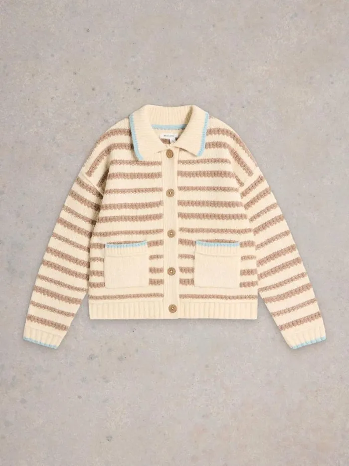 Women TYLER CARDI Natural Multi White Stuff Knitwear