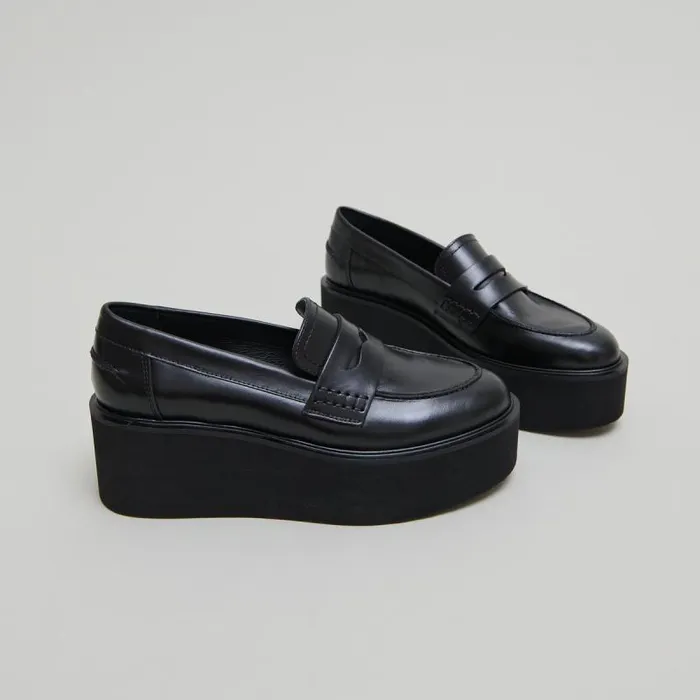 Women Wedge Loafers Black JONAK Loafers