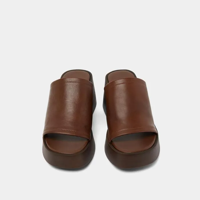 Women Wedge Mules Dark Brown JONAK Mules Clogs