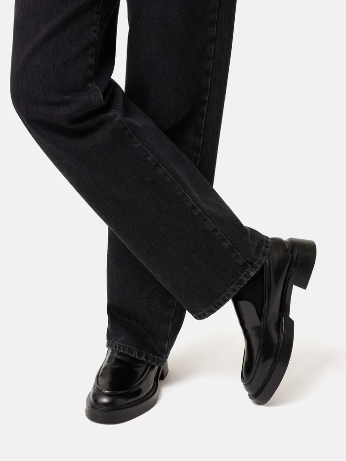 Women Wickham Loafer Black Jigsaw Flats