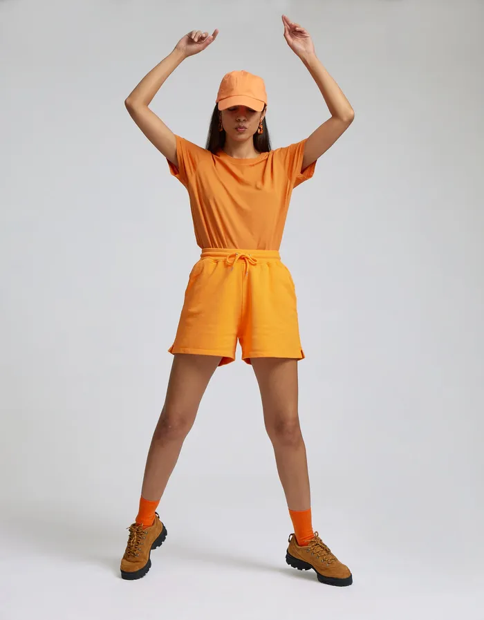 Women Women Organic Sweatshorts 8211 Desert Khaki Shorts Colorfulstandard