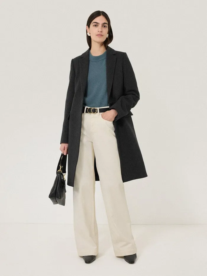 Women Wool Blend City Coat Grey Jigsaw Coats and Jackets