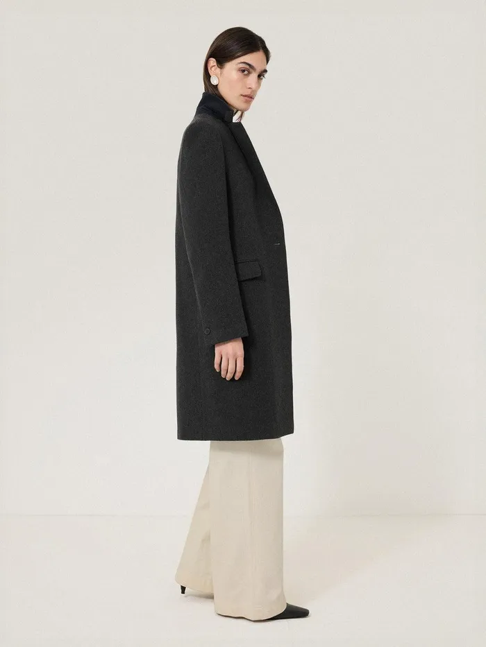 Women Wool Blend City Coat Grey Jigsaw Coats and Jackets