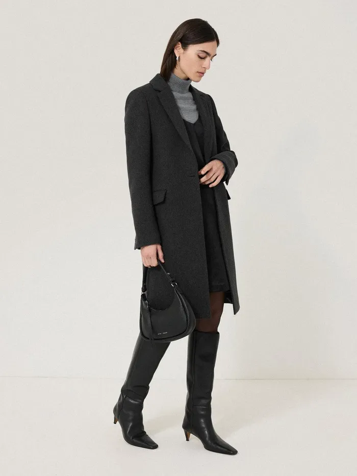 Women Wool Blend City Coat Grey Jigsaw Coats and Jackets