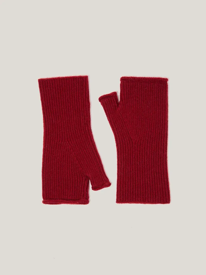 Women Wool Cashmere Blend Mittens Red Jigsaw Knitwear and Cashmere