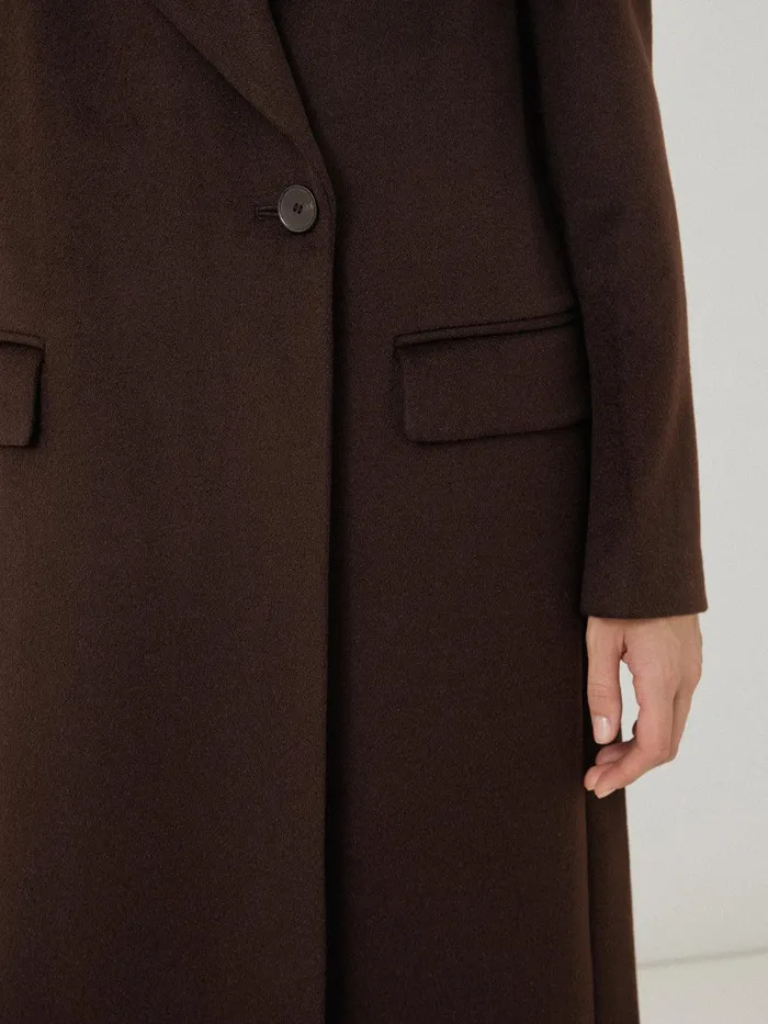 Women Wool Maxi City Coat Chocolate Jigsaw Coats and Jackets