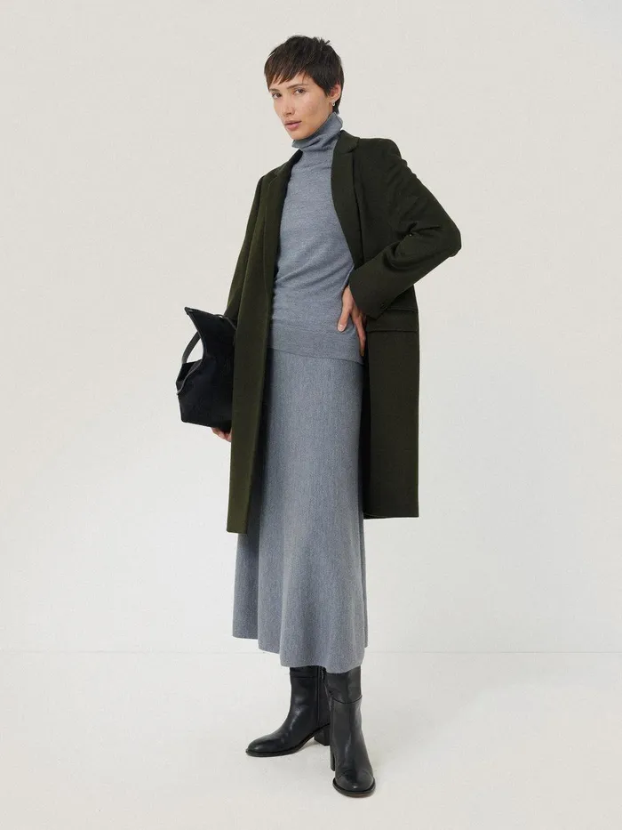 Women Wool Relaxed City Coat Green Jigsaw Coats and Jackets