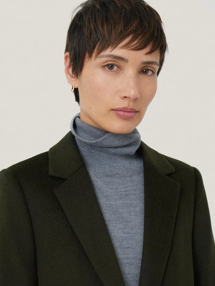 Women Wool Relaxed City Coat Green Jigsaw Coats and Jackets