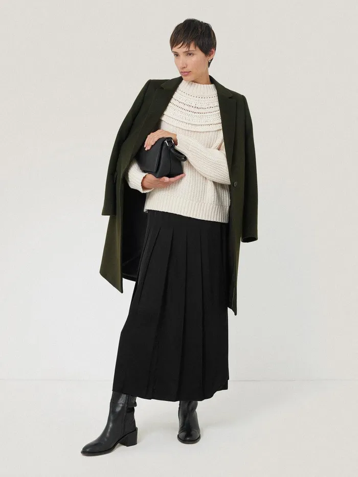 Women Wool Relaxed City Coat Green Jigsaw Coats and Jackets