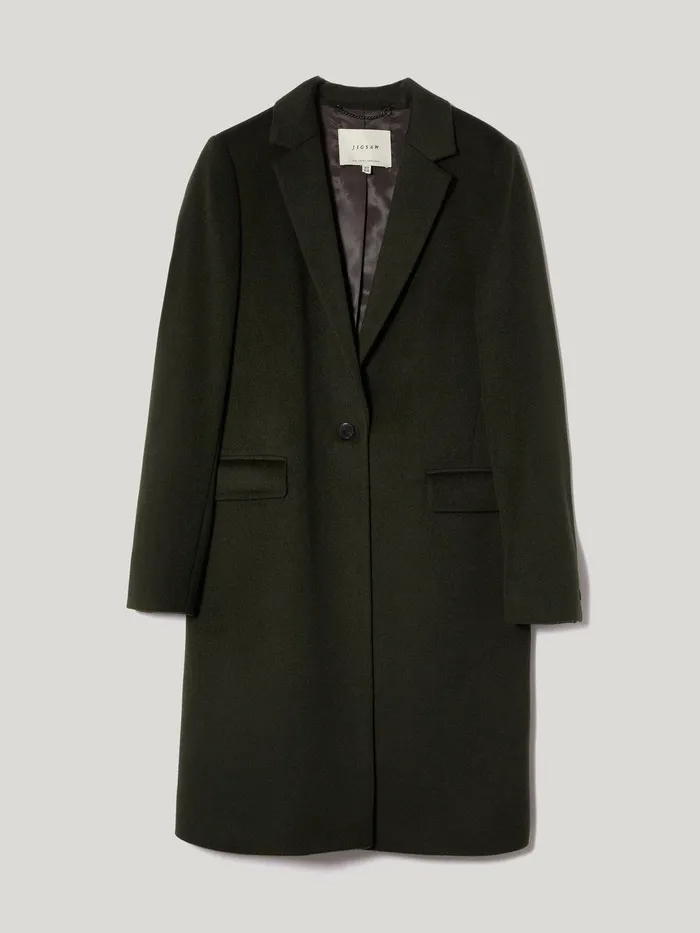 Women Wool Relaxed City Coat Green Jigsaw Coats and Jackets