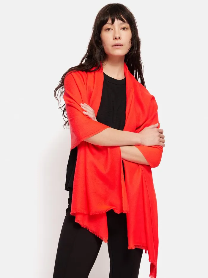 Women Wool Silk Pashmina Coral Jigsaw Ponchos and Scarves