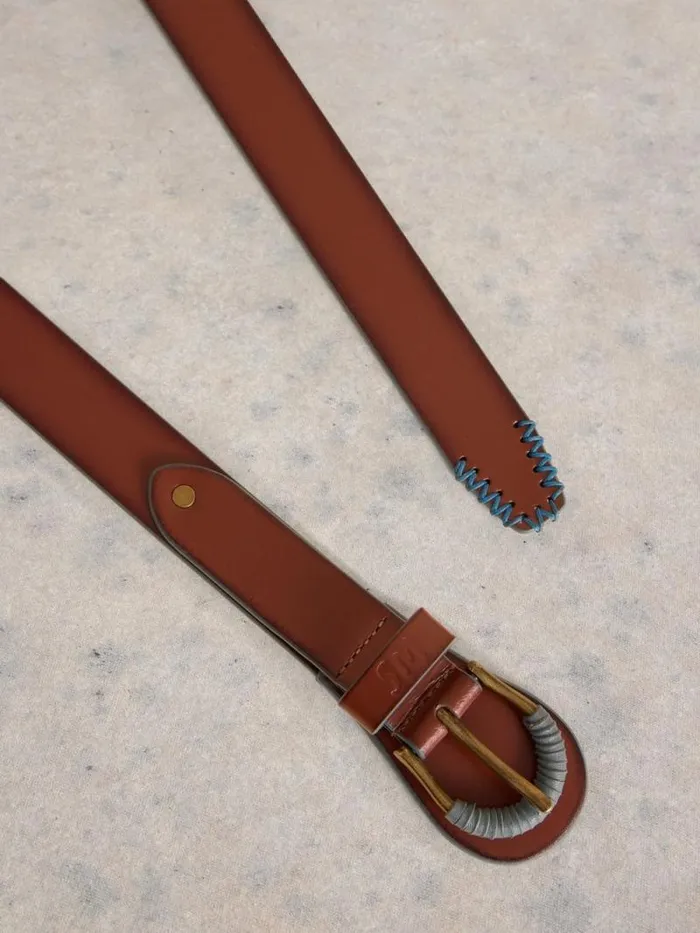 Women Wrap Around Belt Mid Tan White Stuff Belts